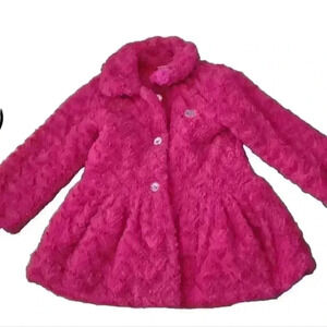 Juicy Couture Girl Hot Pink Fuzzy Peplum Jacket 5
